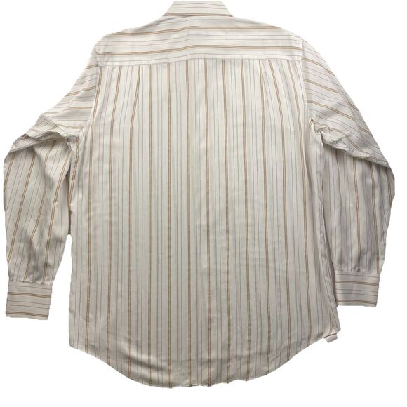 Sean John Mens Ivory Tan Striped Button Up Long Sleeve-L (16 34-35) - Picture 2 of 13